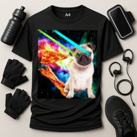 Space Hunger Pug Laser Pizza Bacon Performance Shirt