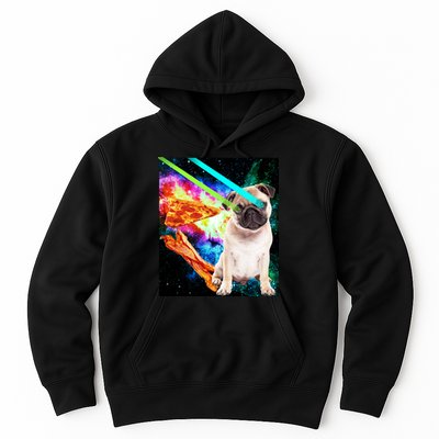 Space Hunger Pug Laser Pizza Bacon Hoodie