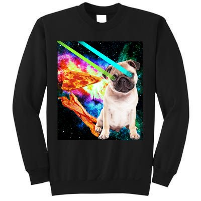 Space Hunger Pug Laser Pizza Bacon Sweatshirt