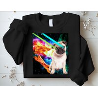 Space Hunger Pug Laser Pizza Bacon Sweatshirt