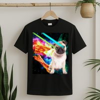 Space Hunger Pug Laser Pizza Bacon T-Shirt