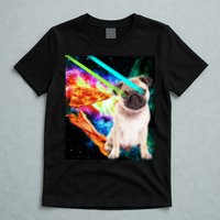 Space Hunger Pug Laser Pizza Bacon T-Shirt