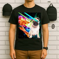 Space Hunger Pug Laser Pizza Bacon T-Shirt