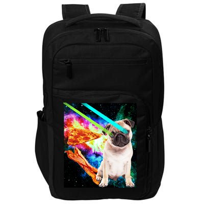 Space Hunger Pug Laser Pizza Bacon Impact Tech Backpack