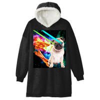 Space Hunger Pug Laser Pizza Bacon Hooded Wearable Blanket