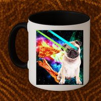 Space Hunger Pug Laser Pizza Bacon Mug