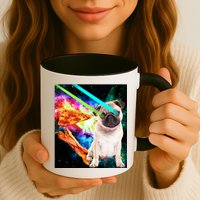 Space Hunger Pug Laser Pizza Bacon Mug