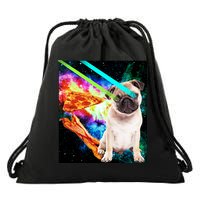 Space Hunger Pug Laser Pizza Bacon Drawstring Bag