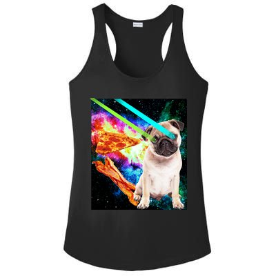 Space Hunger Pug Laser Pizza Bacon Ladies PosiCharge Competitor Racerback Tank