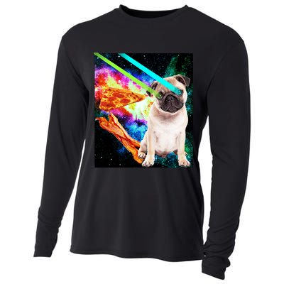 Space Hunger Pug Laser Pizza Bacon Cooling Performance Long Sleeve Crew