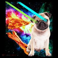 Space Hunger Pug Laser Pizza Bacon Youth Performance Sprint T-Shirt