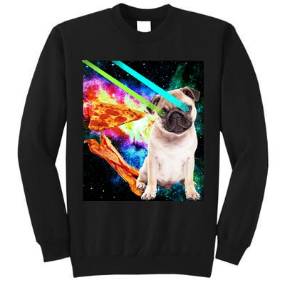 Space Hunger Pug Laser Pizza Bacon Tall Sweatshirt