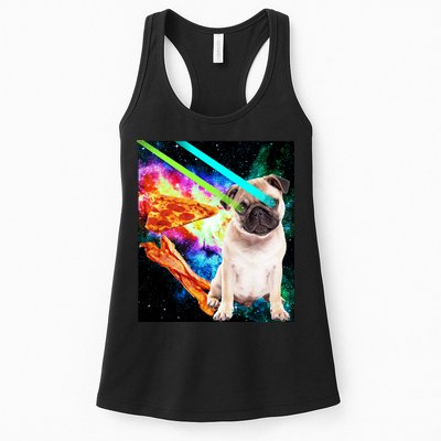 Space Hunger Pug Laser Pizza Bacon Womens Tank Top