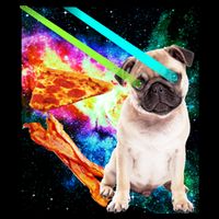 Space Hunger Pug Laser Pizza Bacon Baby Bodysuit