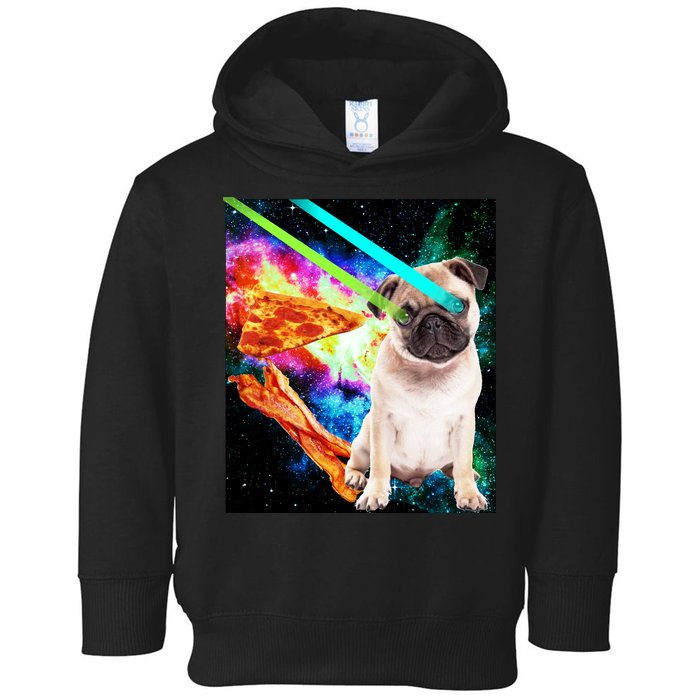 Space Hunger Pug Laser Pizza Bacon Toddler Hoodie