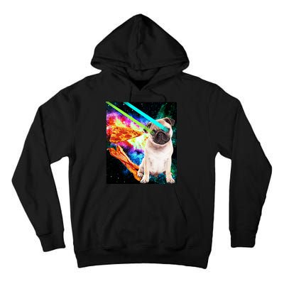 Space Hunger Pug Laser Pizza Bacon Tall Hoodie