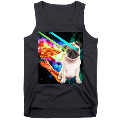 Space Hunger Pug Laser Pizza Bacon Tank Top