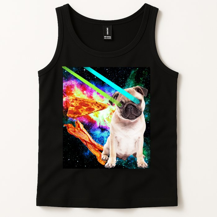 Space Hunger Pug Laser Pizza Bacon Tank Top