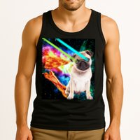 Space Hunger Pug Laser Pizza Bacon Tank Top