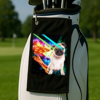 Space Hunger Pug Laser Pizza Bacon Golf Towel