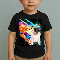 Space Hunger Pug Laser Pizza Bacon Toddler T-Shirt