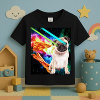 Space Hunger Pug Laser Pizza Bacon Toddler T-Shirt