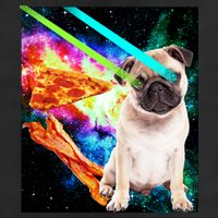 Space Hunger Pug Laser Pizza Bacon Microfiber Hand Towel