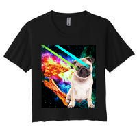 Space Hunger Pug Laser Pizza Bacon Crop Top