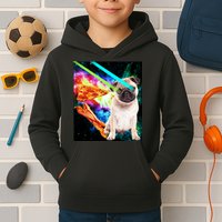 Space Hunger Pug Laser Pizza Bacon Kids Hoodie
