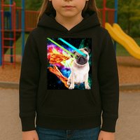 Space Hunger Pug Laser Pizza Bacon Kids Hoodie