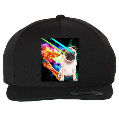 Space Hunger Pug Laser Pizza Bacon Wool Snapback Cap