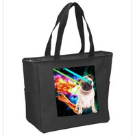 Space Hunger Pug Laser Pizza Bacon Zip Tote Bag