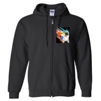 Space Hunger Pug Laser Pizza Bacon Full Zip Hoodie
