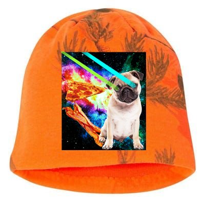 Space Hunger Pug Laser Pizza Bacon Kati - Camo Knit Beanie