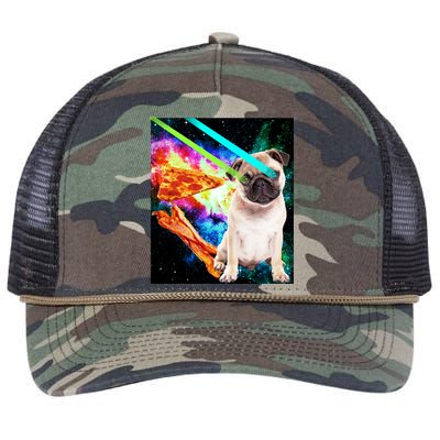 Space Hunger Pug Laser Pizza Bacon Retro Rope Trucker Hat Cap