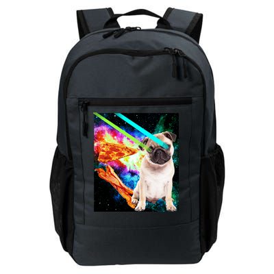 Space Hunger Pug Laser Pizza Bacon Daily Commute Backpack