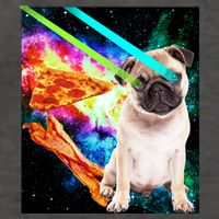 Space Hunger Pug Laser Pizza Bacon Vector Backpack