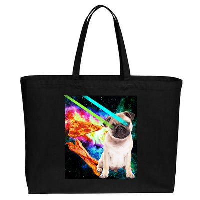 Space Hunger Pug Laser Pizza Bacon Cotton Canvas Jumbo Tote