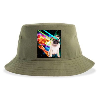 Space Hunger Pug Laser Pizza Bacon Sustainable Bucket Hat