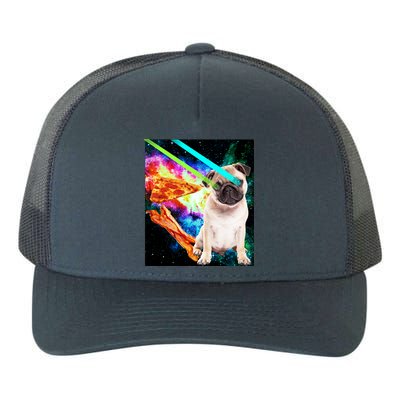 Space Hunger Pug Laser Pizza Bacon Yupoong Adult 5-Panel Trucker Hat