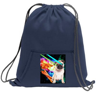 Space Hunger Pug Laser Pizza Bacon Sweatshirt Cinch Pack Bag