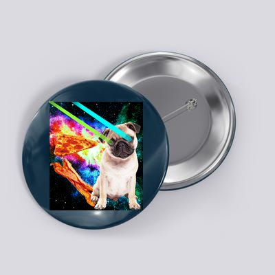 Space Hunger Pug Laser Pizza Bacon Button