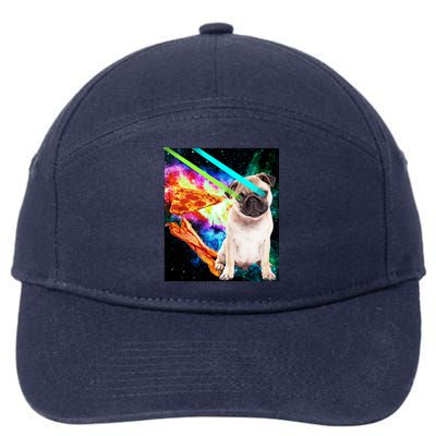 Space Hunger Pug Laser Pizza Bacon 7-Panel Snapback Hat