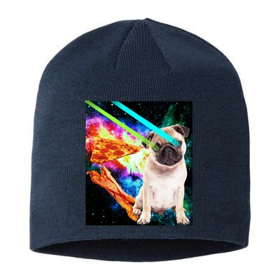 Space Hunger Pug Laser Pizza Bacon Sustainable Beanie