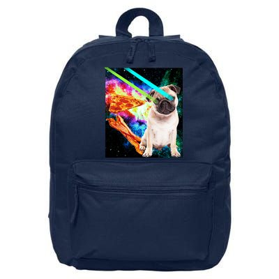 Space Hunger Pug Laser Pizza Bacon 16 in Basic Backpack