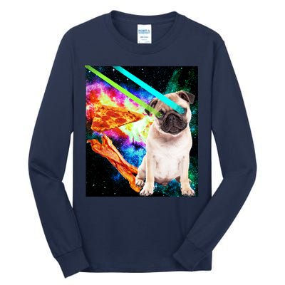 Space Hunger Pug Laser Pizza Bacon Tall Long Sleeve T-Shirt