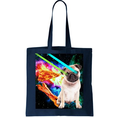 Space Hunger Pug Laser Pizza Bacon Tote Bag