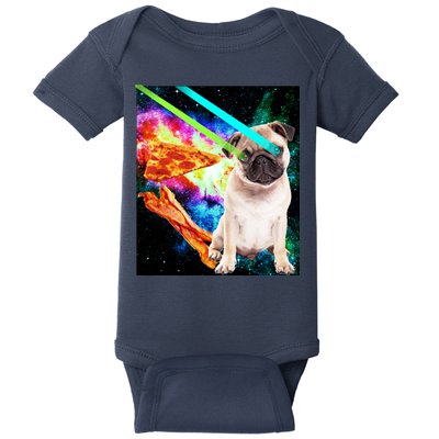 Space Hunger Pug Laser Pizza Bacon Baby Bodysuit