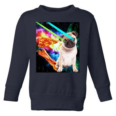 Space Hunger Pug Laser Pizza Bacon Toddler Sweatshirt