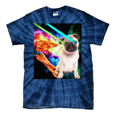 Space Hunger Pug Laser Pizza Bacon Tie-Dye T-Shirt